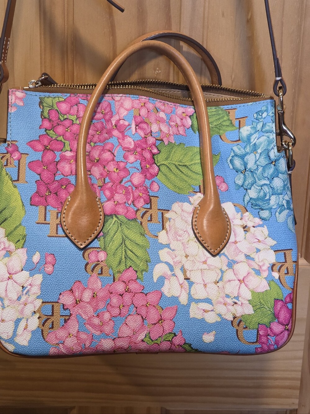 Dooney & Burke Hydragea Floral Top-Handle Women's Bag Crossbody Also